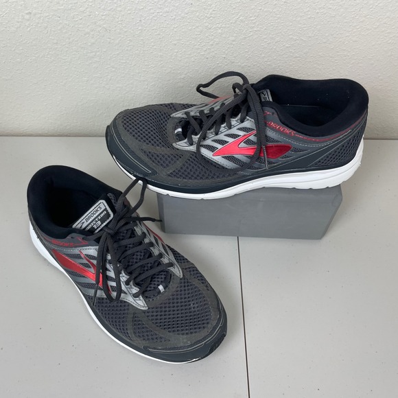 Brooks Addiction 13 Mens Running Shoes 10 4E Extra Wide Grey Red Stability